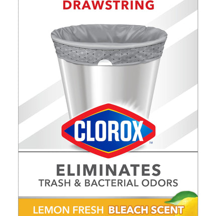 Glad Small Drawstring Trash Bag with Clorox, 4 Gal