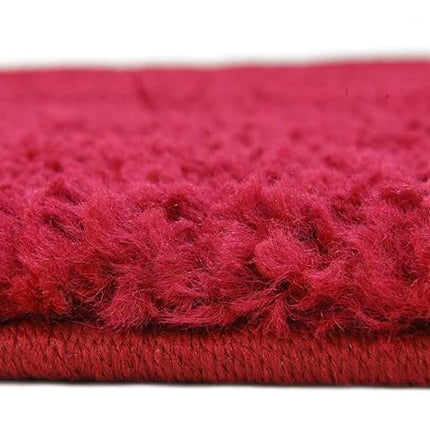 Unique Loom Solo Collection Plush Casual Red Round Rug (6' x 6')