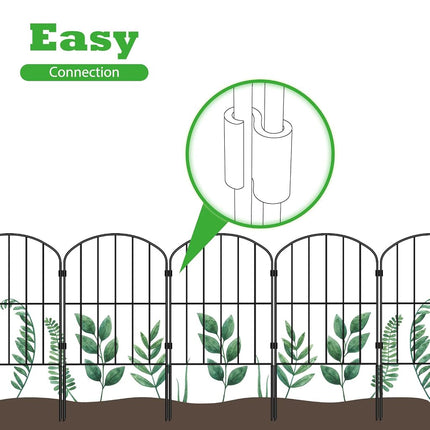 OUSHENG Decorative Garden Fence 10 Pack, Total 10ft (L) x 24in (H) Rustproof Metal Wire Fencing Border Animal Barrier, Flower Edging for Landscape Patio Yard Outdoor, Arched