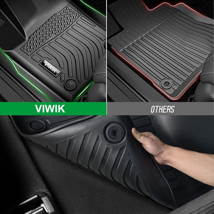 VIWIK Floor Mats for 2020-2023 Corolla Sedan (NOT Fit Hybrid/4 Door Hatchback), Car Mats All Weather Custom Floor Liners Full Set Include 1st and 2nd Row Front & Rear, Automotive Floor Mats TPE Black