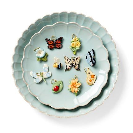 Lenox Butterfly Meadow 10-Piece Ornament Set, Porcelain, Multicolor, 0.45 LB