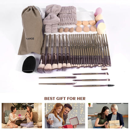 MAANGE Makeup Brushes 51 Pcs Makeup Kit, Multi-functional Makeup Tool Set with Makeup Brush Make Up Brushes Set With Bag (Champagne)