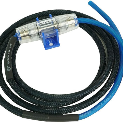 Rockville RWK8ATV 8 AWG OFC Copper Amp Installation Wire Kit, True-Spec, Flexible, Durable, for RZR/ATV/UTV Audio Systems