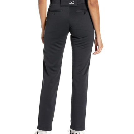 Mizuno Adult Women's Full Length Fastpitch Softball Pants With Hemmed Open Bottom, Black, X-Small