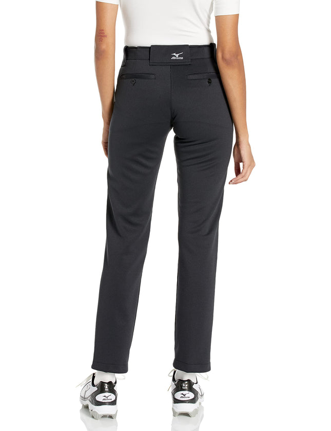 Pantalon de softball pleine longueur pour femme Mizuno avec bas ouvert ourlé, noir, TP