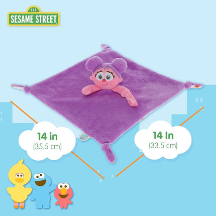 KIDS PREFERRED Sesame Street Abby Cadabby Blanky Made of Soft Material with Knotted Corners and Pacifer Loop for Babies and Infants