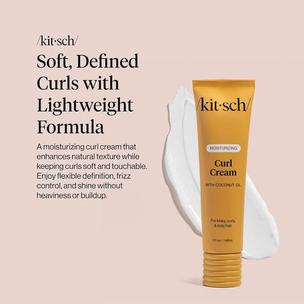 Kitsch Moisturizing Curl Cream for Curly, Wavy Hair – 148ml