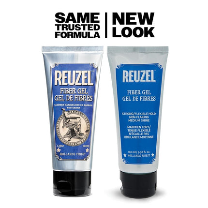 Reuzel Fiber Gel for Men - Alcohol Free Formula - Subtle, Sugary Rum Fragrance - Non Sticky and Flake Free - Adds Fullness and Structure to the Hair - Firm Holding Power - Easy to Wash Away - 100 ml