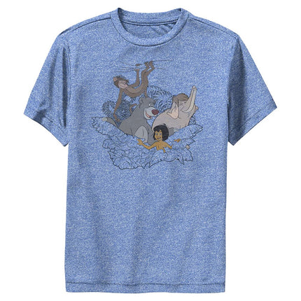 Disney El Libro de la Selva-Dsjb0003dsc_45lbl Camiseta de Manga Corta para Niños, Azul Royal Jaspeado, Grande
