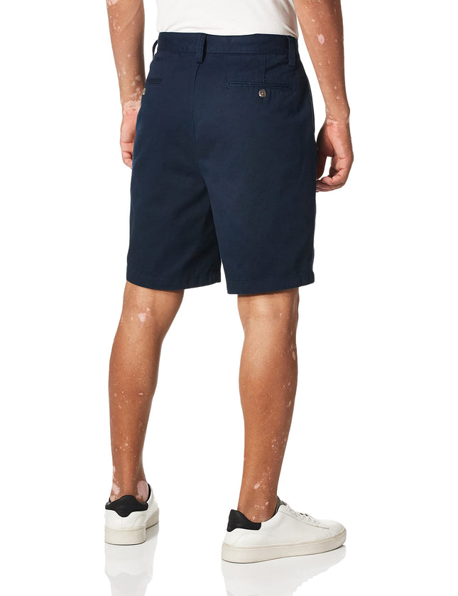 Pantalón Corto Chino de Sarga de Algodón con Parte Delantera Plana para Hombre Nautica Casual, Blanco Brillante, 58B 9.5