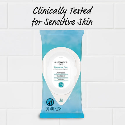 Summer's Eve Gentle Feminine Wipes, Fragrance Free, 32 Count