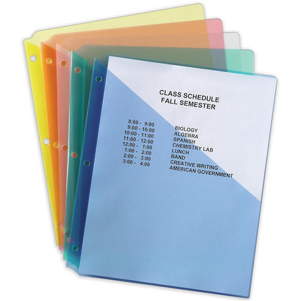 Avery Binder Pockets for 3 Ring Binders, Assorted (Blue, Clear, Green, Pink and Yellow), 5 Per Pack, 12 Packs, 60 Binder Pockets Total (75254)