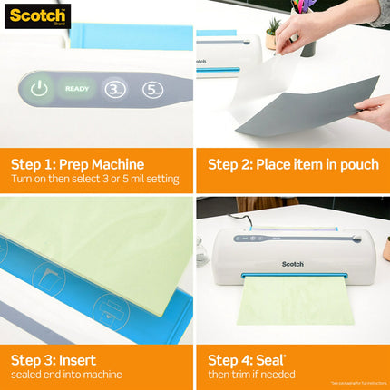 Scotch Thermal Laminating Pouches, 3 Mil Letter Size Laminating Sheets, 8.9 x 11.4 Inches, Education Supplies & Craft Supplies, for Use with Thermal Laminators, 200/Pack, 6 Packs, 1200 Total Pouches