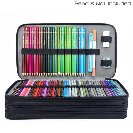 YOUNGCOL 300-Capacity Colored Pencil Case Pen Organizer(Black)