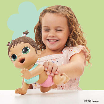 Baby Alive Lil' Snacks Doll - Eats & Poops, Snack-Themed 8-Inch Baby Doll, Brown Hair, Ages 3+