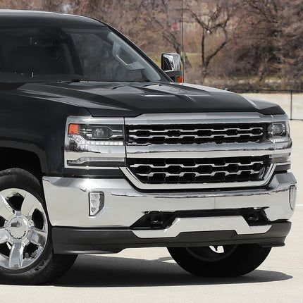 DNA MOTORING BUMP-F-CS16-FB-03-CH Parachoques delantero con orificios para luces antiniebla compatible con Chevy Silverado 1500 2016-2018/Silverado 1500 LD 2019, cromado