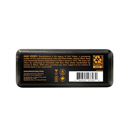 Shea moisture Organic African Black Soap Bar with Shea Butter, 8oz