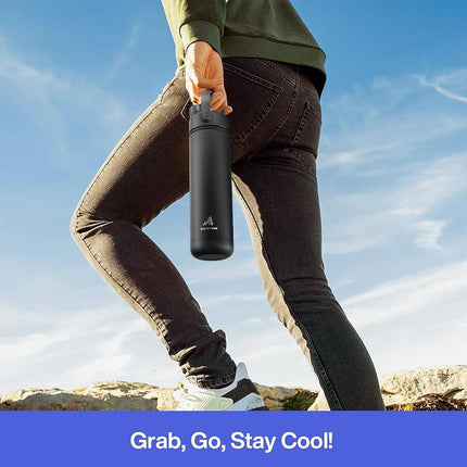 POWCAN 768 ml Insulated Water Bottle with 2-in-1 Straw and Spout Lid, Keep Cold 24H, Leak-Proof, Fits in Car Cup Holder, Stainless Steel Water Bottle for Sports, Travel, and School (Lupine)