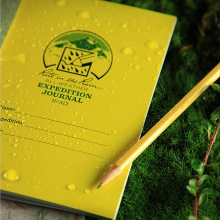 Rite in the Rain Weatherproof Stapled Notebook, 4.625" x 7", Yellow Cover, Expedition Journal (No. 512)