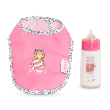 Corolle Mon Grand Poupon Bib and Magic Bottle for All 36-42 cm Baby Dolls, from 2 Years