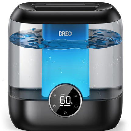 DREO Humidificadores de 6 litros para dormitorio, humidificador ultrasónico de vapor frío supersilencioso con difusor, 60 horas de funcionamiento para el hogar, guardería, plantas, negro