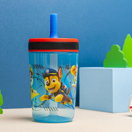 Zak Designs Paw Patrol Kelso 15oz Leak-Proof Toddler Straw Cups, 2-Pack