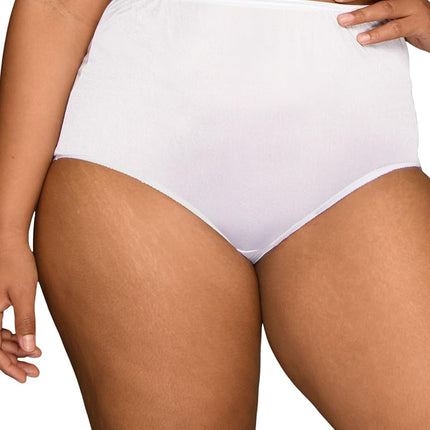 Vanity Fair Women's Illumination Hi Cut Panty 13108 Briefs, Star White, X-Large / 8