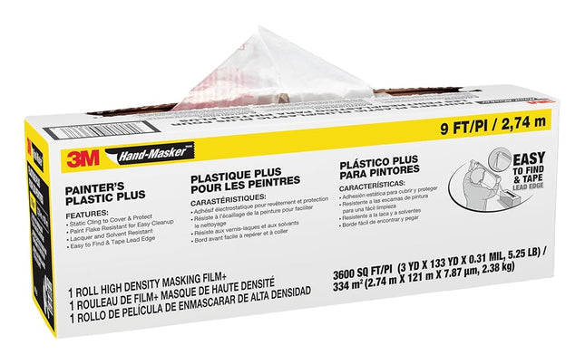Scotch Painter's Tape MFB-9 Hand-Masker Painter's Plastic Plus, Clear, 9 ft x 400 ft