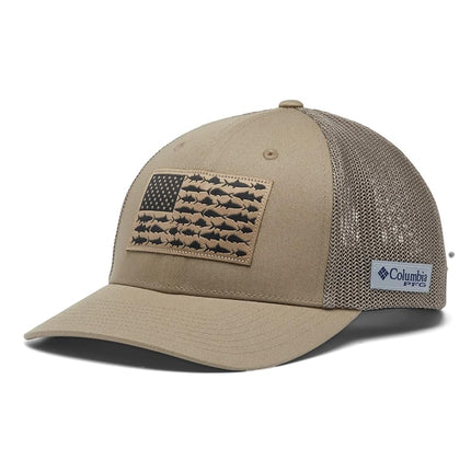 Columbia Unisex's PFG Fish Flag Mesh Ball Cap-High, Tusk, XXL
