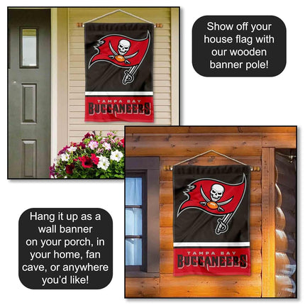 Drapeau de maison double face des Buccaneers de Tampa Bay