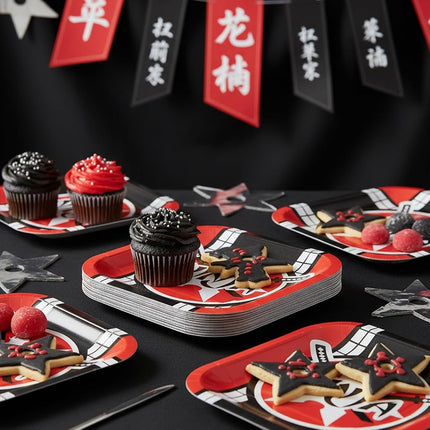 Fun Express - Ninja Warrior Dessert Plates for Birthday - Party Supplies - Print Tableware - Print Plates & Bowls - Birthday - 8 Pieces
