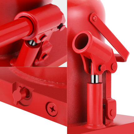 DNA MOTORING Gato hidráulico de botella soldado automotriz de 50 toneladas/110231 lb para levantar vehículos, camionetas y camiones, con mango manual, rojo, TOOLS-00365