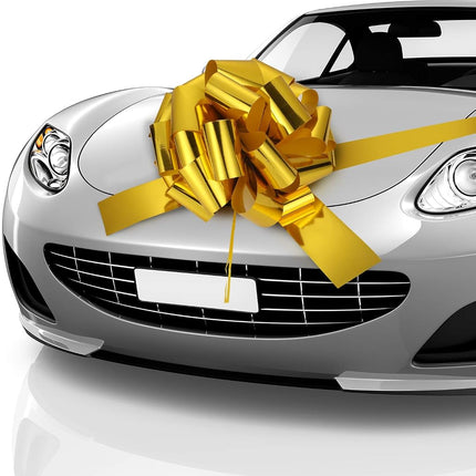 Zonon Lazo gigante para envolver regalos de coche con cinta de 6 m para regalo, casas nuevas, decoración de Navidad (50,8 cm, dorado)