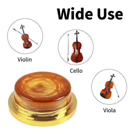 Violin Rosin, Light Low Dust Rosin with Protective Case for Violin, Viola, Cello Bows - Excellent Bow Grip & Smooth Playing (1- Pack Gold)