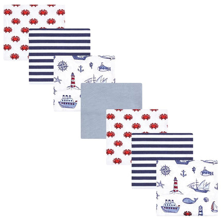 Hudson Baby Unisex Baby Cotton Flannel Receiving Blankets Bundle, Lighthouse, One Size