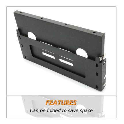 Mesa de portón trasero ALMULOO Estante plegable para puerta trasera compatible con Jeep Wrangler JK JKU 2007-2024, rejilla de almacenamiento para camping al aire libre, estante de carga
