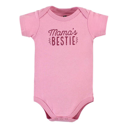 Hudson Baby Unisex Bebé Algodón Bodysuits, Little Love Flowers Paquete de 5, 6-9 Meses, Little Love Flowers Paquete de 5, 6-9 Meses