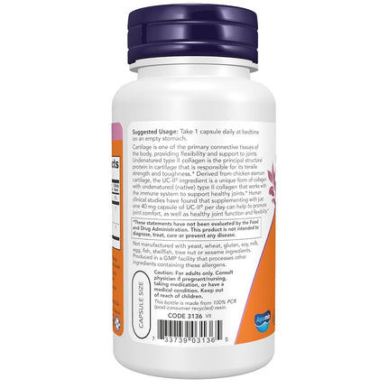 NOW Foods - UC-II Joint Health - 120 Vegetarian Capsules