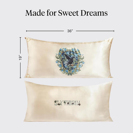 Kitsch x Harry Potter Satin Pillowcase with Zipper – Softer Than Silk, Wrinkle-Free Pillow Cover for Hair & Skin, Machine Washable, King Size 19x36 (Harry Potter - Ravenclaw)