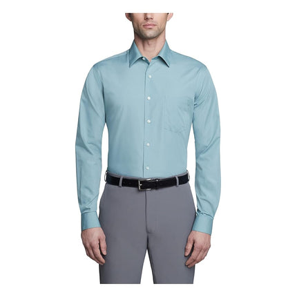 Van Heusen Men's Poplin Fitted Solid Point Collar 