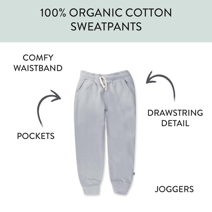 HonestBaby Multipack Pullover Hoodie Sweatshirt Jogger Sweatpant Sets Organic Cotton Baby, Toddler, Boys, Girls, Unisex, Gray, 6-9 Months