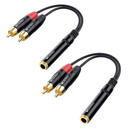 Cable Matters 2-Pack RCA to 1/4 Female Stereo Audi