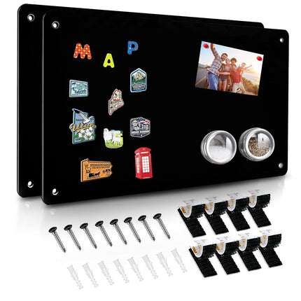 2Pack Black Magnetic Board,17.5" x 11.4" Magnet Bu