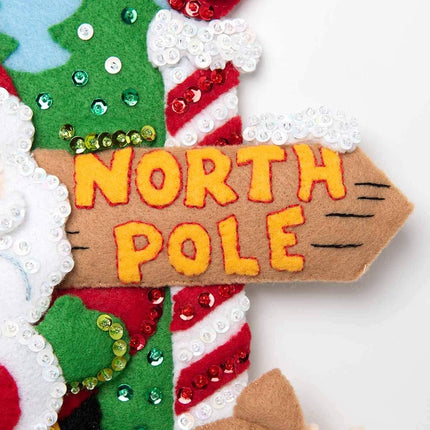 Bucilla Felt Applique Christmas Stocking Kit, 18", North Pole Santa