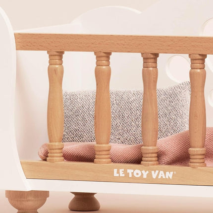 Le Toy Van Honeybake Collection Sleigh Baby Cot Premium Wooden Toys for Kids Ages 3 Years & Up