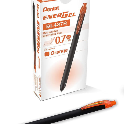 Pentel EnerGel Noir 0,7 mm Naranja - Paquete de 12
