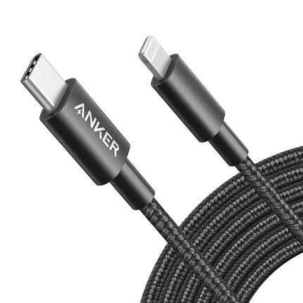 Anker Nuevo Cable Nylon USB C a Lightning, Certificado Apple MFi para iPhone Serie 14, y Más (3m, Negro)