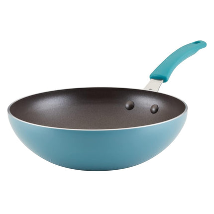 Rachael Ray Cook + Create Sartén/Wok Antiadherente para Saltear, 10.5 Pulgadas, Azul Agave