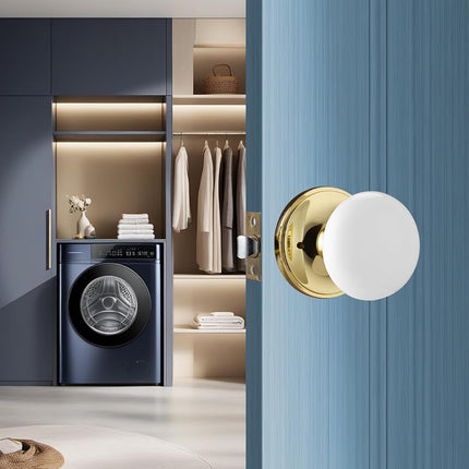 NCL White Door Knobs, Keyless Door Handles, Porcelain Door Levers, Interior Bath Door Knob