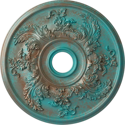 Ekena Millwork CM23ACCGS Acanthus Twist Ceiling Medallion 23 5/8"OD x 4 5/8"ID x 1 7/8"P Copper Green Patina